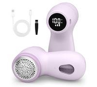 Rasoir-Anti Bouloche, 3 Vitesses Enlever Peluche Vetement, Bouloche Appareil Lame à 6 Branches, Deboulocheur Vetement, Peluches, Pilules, Pompons et Meubles Écran LED Anti Bouloche Vetement Appareil