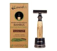 Rasoir avec support et manche en bambou | rasoir zéro waste | pour hommes et femmes | peigne fermé incl. 10 lames