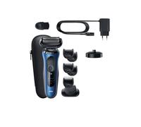 Braun Series 6 61-B4500cs Rasoir Électrique Pour Homme Avec Accessoire Tondeuse À Barbe EasyClick, Base De Recharge, SensoFlex, Technologie Wet & Dry, Rechargeable, Rasoir À Grille Sans Fil, Bleu