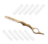 Rasoir Cheveux Professionnel - Outil de Coupe, Effilage et Texturisation - Acier Inoxydable, Ergonomique, Idéal pour Salon et Maison - Rasoir Hair Styling Razor avec 10 Lames Remplaçables