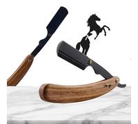Rasoir Coupe-Choux Traditionnel - Ippos Beard® - Gravure Personnalisée Made in France - Rasage Classique Homme - Lame Droite - Manche Bois Naturel - Cadeau Éco-Responsable