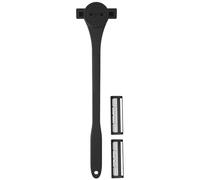 Rasoir de dos pour homme, outil de toilettage 2 en 1 avec masseur intégré, poignée ergonomique, fabriqué en acier inoxydable de haute qualité, 46 x 8,1 cm