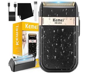 Rasoir de rasage pour hommes Imperméable Rasoir électrique Rechargeable de précision Rasoir à barbe Rasoir à embase Rasoir à double lame Lavable sans fil Rechargeable USB