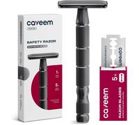 Rasoir de Sécurité à Double Tranchant,Rasoir à Lame Unique avec 5 Lames de Rasoir en Acier Inoxydable pour Hommes et Femmes,Rasoir