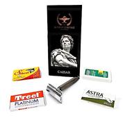 Rasoir de sécurité Caesar Gun Metal avec lot de 20 lames