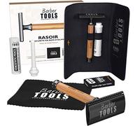 Rasoir de Sécurité/Rasoir de Sûreté + 5 doubles lames + Chiffon de polissage + Étui de rangement ✮ BARBER TOOLS ✮