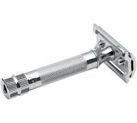 MERKUR 34C Rasoir de sûreté - Finition chrome brillant, manche court et lourd, conception en deux pièces, peigne fermé, rasage durable - Fabriqué en Allemagne