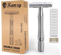 Rasoir De Surete Avec 10 Lames Ecologique Traditionnel Inox Mécanique And Manuel Rasoir De Sécurité Pour Homme And Femme Safety Razor Kit Pour Visage Et Corps