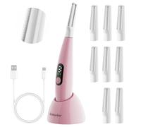 Rasoir Dermaplane pour visage de femme, système d'exfoliation du visage et d'épilation Peach Fuzz, anti-âge, 3 vitesses, 8 lames de dermaplaning, rechargeable, outil de dermaplaning sonique