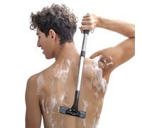 InnovaGoods Rasoir extensible corps et dos 36-54 cm – Tête amovible, lames de sécurité, manche alu