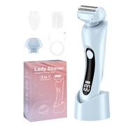 Rasoir électrique 2 en 1 rechargeable pour femme, 125 g, imperméable, portable, épilateur de poils pubiens avec écran LED, appareil d'épilation de précision pour soins du corps féminin