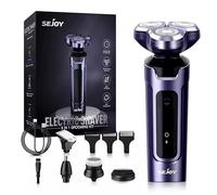 Rasoir électrique 5 en 1 pour homme rechargeable avec tondeuse à barbe, batterie au lithium, rasoirs électriques portables améliorés, étanches, sans fil, rechargeables, utilisation humide et sèche