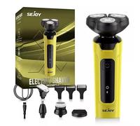 Rasoir électrique 5 en 1 pour homme rechargeable avec tondeuse à barbe, batterie au lithium, rasoirs électriques portables améliorés, étanches, sans fil, rechargeables, utilisation humide et sèche