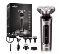 Rasoir électrique 5 en 1 pour homme rechargeable avec tondeuse à barbe, batterie au lithium, rasoirs électriques portables améliorés, étanches, sans fil, rechargeables, utilisation humide et sèche