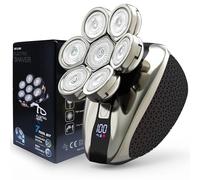 Rasoir électrique 7D pour homme chauve IPX7 étanche avec écran LED, kit de rasage pour balder câble USB-C, parfait pour la maison et les voyages