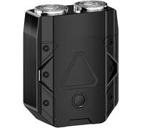 Rasoir électrique à double tête pour homme, mini rasoir rechargeable USB avec design imperméable et lavable, tondeuse portable de poche pour voyage et usage quotidien (noir)