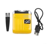 Rasoir électrique avec affichage numérique, rechargeable par USB, portable, double outil de toilettage humide, sec, lavable, pour homme et femme, design compact pour (jaune)