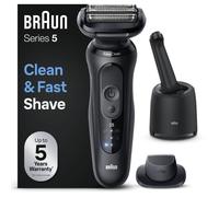 Braun Rasoir Electrique Homme Series 5 52-N7200cc Noir, etanche, Lames Flexibles Pour Raser Doucement Le Visage et La Barbe, 2 Modes De Rasage, Tondeuse De Précision, Coffret Avec Station De Nettoyage
