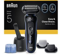 Rasoir électrique BRAUN Series 5 - Noir et bleu - Autonomie 50 minutes - Charge rapide 5 minutes