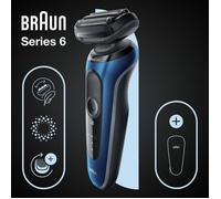 Rasoir électrique - BRAUN - SERIES 6 61-B1000s - 50 min autonomie - Noir/Bleu - Étanche
