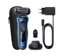 Rasoir électrique - BRAUN - Séries 6 61-B1200s - 50 min autonomie - Étanche - Noir/Bleu