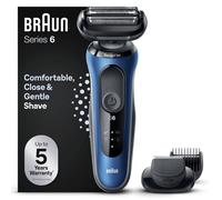 Braun Rasoir Électrique Pour Homme Series 6 61-B1500s, Etanche, Accessoire Tondeuse À Barbe EasyClick, SensoFlex, Technologie Wet et Dry, Rechargeable, Rasoir À Grille Sans Fil, Bleu