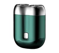 Rasoir électrique compact à double tête - Tondeuse rotative portable - de contrôle du visage étanche - Taille de riz - Rasoir silencieux - Système de lame rechargeable pour le nez quotidien