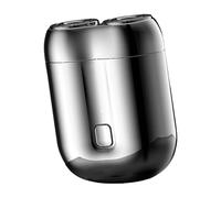 Rasoir électrique compact à double tête - Tondeuse rotative portable - de contrôle du visage étanche - Taille de riz - Rasoir silencieux - Système de lame rechargeable pour le nez quotidien