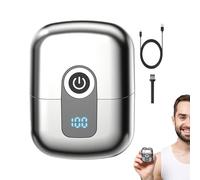 Rasoir Électrique de Poche, Tondeuse à Barbe Rechargeable Avec Double Tête, Rasoir Électrique Compact et Portable Avec Housse Magnétique Anti-Poussière pour Voyages d'Affaires et