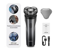 Rasoir électrique ENCHEN Blackstone Max 100 % étanche avec têtes flexibles 3D et tondeuse de précision rétractable, 1 pièce.