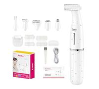 Rasoir électrique féminin KEMEI 3523 6-en-1, Rasoir sans douleur pour zone intime, Tondeuse visage nez aisselles maillot, Rechargeable USB