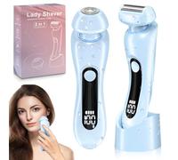 Rasoir Electrique Femme, 2 en 1 Tondeuse Intime, Rechargeable Tondeuse Bikini Femme étanche IPX7 Epilateur pour Maillot, Visage, Aisselles, Jambes, Bras, Corps (bleu)