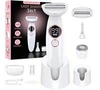 Rasoir intime 3 en 1 pour femme, épilateur facial pour femme, rasoir électrique humide et sec IPx7, étanche pour femme, pour maillot, aisselles, jambes, chargement USB