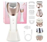 Rasoir Electrique Femme, 6 en 1 Tondeuse Femme Intime Sans Douleur Tondeuse Bikini Femme IPX7 Étanche, USB Rechargeable Tondeuse Maillot Femme Épilateur Shaver pour Visage Bras Jambes Aisselles