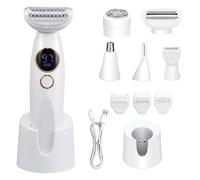Rasoir Electrique Femme, Épilateur Électrique Femme, 5 en 1 Tondeuse Femme Intime, Tondeuse Maillot Femme, Pour le Corps, Les Aisselles, Le Bikini, Les Sourcils et Le Nez