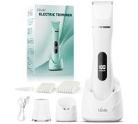 Rasoir Electrique Femme - Tondeuse Femme Intime Tout-En-Un (Visage, Jambes, Aisselles & Corps) Tondeuse Bikini Rasoir Maillot avec 4 Peines, Écran LED & USB-RechargeStation, Cadeaux Anniversaire