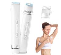 Rasoir Électrique Femme Tondeuse Intime: Bikini Epilateur USB-C Rechargeable Précise étanche IPX7 120min - Double Tête Rasoir féminin sans fil pour Corps Maillot Visage Aisselles Jambes Bras BLANC