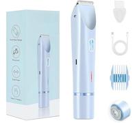Rasoir Électrique Femme, Tondeuse Intime Double Tête Étanche Rechargeable Épilateur Électrique Multifonction, Épilation Maillot Femme pour Jambes, Aisselles, Sourcils, Nez(bleu)