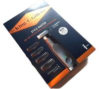 King C. Gillette Style Master, Tondeuse à barbe électrique, technologie CenterCut pour rasage près, lames affûtées jusqu'à 6 mois, étanche, tailler, raser et sculpter la barbe, 4 sabots