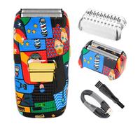 Rasoir électrique Graffiti pour homme, rasoir sans fil avec moteur haute puissance/7500 tr/min, double tête flottante, charge rapide des cheveux et de la barbe