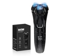 Rasoir Electrique Homme avec Écran LCD, IPX7 Étanche pour Rasage Sec et Humide, 4D Tête Flottante, 120 Min d'Autonomie, Rasoir Rechargeable avec Verrouillage de Voyage, Idéal pour Peau Sensible (Noir)