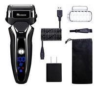 Rasoir Electrique Homme Rasoir à Barbe Tondeuse Barbe pour Homme Professionnel étanche Rechargeable USB Sans Fil avec Ecran LED