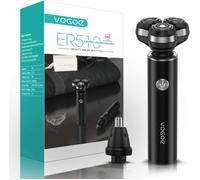 Rasoir Electrique Hommes,Électriques Rasoirs Humide Et Sec,Rasoir Rotatif 3D Rechargeable & Sans Fil Avec Tondeuse Pour Le Nez,Noi