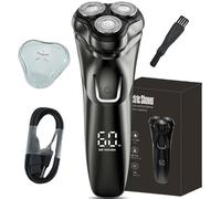 Rasoir Électrique, Lames 3D Ultra-précises Et Tondeuse Intégrée Pour Un Rasage Net Et Confortable À Têtes Rotatives Für Eine Gründliche Und Angenehme Rasur, Rasage Visage & Corps, Etanche (Noir)