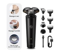 Rasoir électrique multifonction ENCHEN X8S-C avec 4 têtes de rechange, tondeuse à barbe portable pour hommes, 1 pièce.