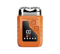 Rasoir électrique multifonctionnel, mini rasoir à barbe portable pour homme avec lames 3D double + tondeuse à cheveux double lame + miroir haute nettoyage, charge R