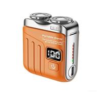 Rasoir électrique portable avec deux lames et design intelligent pour un toilettage efficace à tout moment et n'importe où (orange)