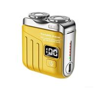 Rasoir électrique portable avec deux lames et design intelligent pour un toilettage efficace à tout moment et n'importe où (jaune)