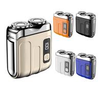 Rasoir Electrique Portable Format Voyage, Tête de Rasoir Double Lame Flottante, Design Compact avec Coffret (B)