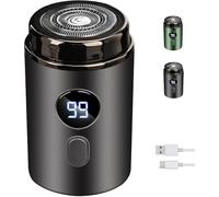 Rasoir électrique portable pour homme, abondant rasoir de poche étanche IPX7 avec écran LED, tondeuse multi-usage pour épilation de la barbe, du visage et du corps en déplacement (gris)